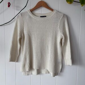 Lauren Ralph Lauren Petite Cream Knit Crew Neck Sweater | Size Medium
